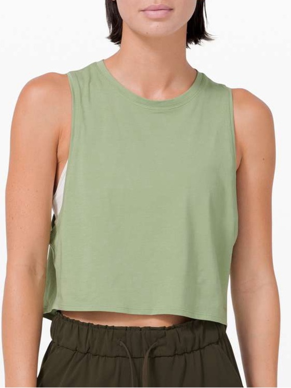 Lululemon Cut Back Crop Tank Top, Vista Green, 12
